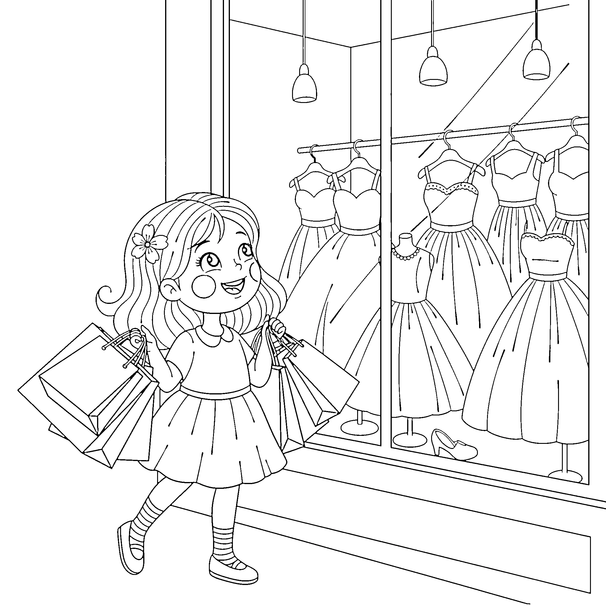 Gambar Gambar Mewarnai Girl Moments 8 siap untuk diwarnai
